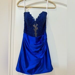 Sherri Hill Blue Mini Dress Size 4